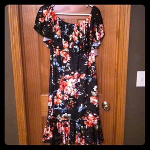 Lularoe Cici Dress- Black Velvet Floral